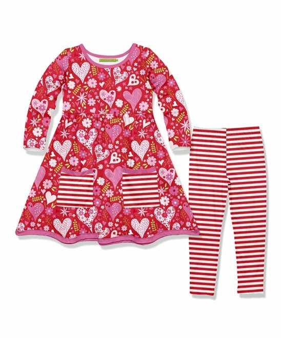 Best Pirce β¨ Millie Loves Lily Red Hearts & Flowers A-Line π Dress & Stripe Leggings - Infant, Toddler & π§ Girls For Kids β€οΈ 1 Best Pirce β¨ Millie Loves Lily Red Hearts & Flowers A-Line π Dress & Stripe Leggings - Infant, Toddler & π§ Girls For Kids β€οΈ