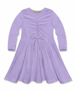 New 🌟 Simply Millie By Millie Loves Lily Orchid Petal Bow-Accent Long-Sleeve A-Line 👗 Dress - Infant, Toddler & 👧 Girls For Kids 😉
