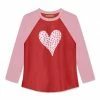 Discount ❤️ Millie Loves Lily Pink & Red Heart Long-Sleeve Raglan Tee - Infant, Toddler & 👧 Girls For Kids 🤩