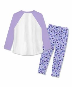 Cheapest ❤️ Millie Loves Lily White Petal Raglan Tee & Purple Heart To Heart Leggings - Infant, Toddler & 👧 Girls For Kids 👏 -Little Millie-shop zu110860988 alt 2 tm1669666846