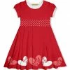 Promo 💯 Millie Loves Lily Red & White Hearts Flat-Bow Belt Cap-Sleeve 👗 Dress - Infant, Toddler & 👧 Girls For Kids 🤩