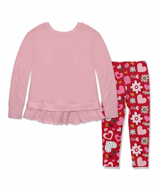 Outlet π Millie Loves Lily Dusty Pink Ruffle-Hem Sweatshirt & Pink & Red Hearts Leggings - Infant, Toddler & π§ Girls For Kids π 3 Outlet π Millie Loves Lily Dusty Pink Ruffle-Hem Sweatshirt & Pink & Red Hearts Leggings - Infant, Toddler & π§ Girls For Kids π - Image 3