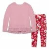 Outlet 😍 Millie Loves Lily Dusty Pink Ruffle-Hem Sweatshirt & Pink & Red Hearts Leggings - Infant, Toddler & 👧 Girls For Kids 🔔