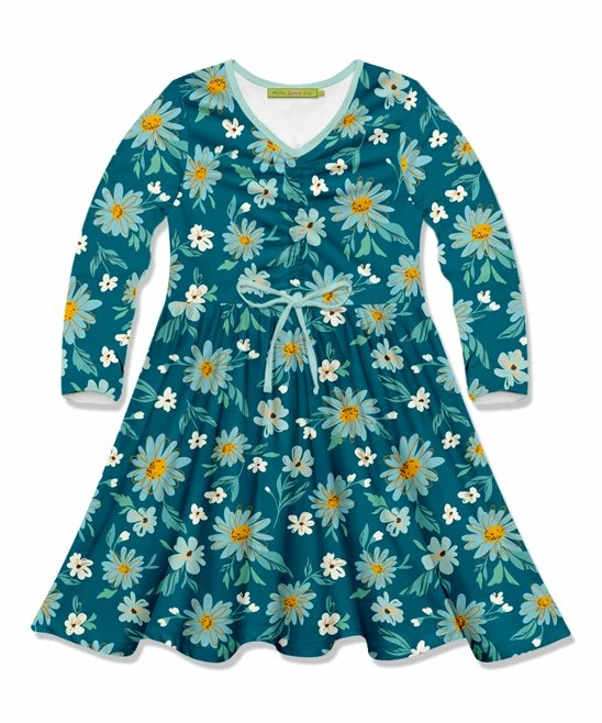 Best Pirce π Millie Loves Lily Mint & Teal Fall Daisy Bow-Accent Long-Sleeve A-Line π Dress - Infant, Toddler & π§ Girls For Kids π 1 Best Pirce π Millie Loves Lily Mint & Teal Fall Daisy Bow-Accent Long-Sleeve A-Line π Dress - Infant, Toddler & π§ Girls For Kids π