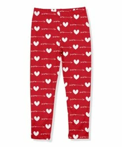 Outlet 💯 Millie Loves Lily Red & White Arrow Heart Leggings - Infant, Toddler & 👧 Girls For Kids 😍