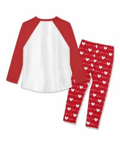 Buy 😉 Millie Loves Lily White Long-Sleeve Raglan Tee & Red Arrow Heart Leggings - Infant, Toddler & 👧 Girls For Kids 🔔 -Little Millie-shop zu110864271 alt 2 tm1669666846