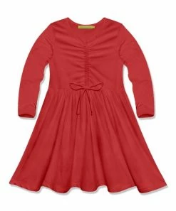 Cheapest 🔥 Simply Millie By Millie Loves Lily Red Bow-Accent Long-Sleeve A-Line 👗 Dress - Infant, Toddler & 👧 Girls For Kids ✔️