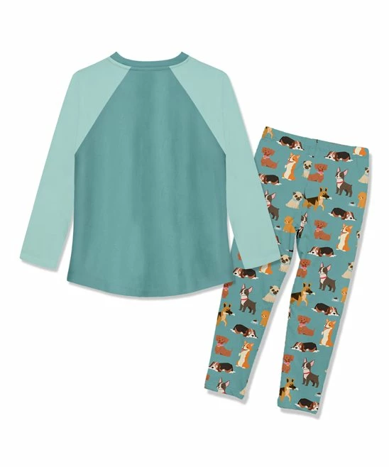 Buy 👏 Millie Loves Lily Nile Blue Raglan Tee & 🦮 Dog & Bone Leggings - Infant, Toddler & 👧 Girls For Kids 👏 2 Buy 👏 Millie Loves Lily Nile Blue Raglan Tee & 🦮 Dog & Bone Leggings - Infant, Toddler & 👧 Girls For Kids 👏 - Image 2