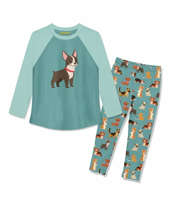 Buy 👏 Millie Loves Lily Nile Blue Raglan Tee & 🦮 Dog & Bone Leggings - Infant, Toddler & 👧 Girls For Kids 👏 1 Buy 👏 Millie Loves Lily Nile Blue Raglan Tee & 🦮 Dog & Bone Leggings - Infant, Toddler & 👧 Girls For Kids 👏