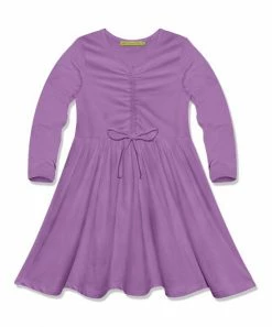 Cheapest 🔔 Simply Millie By Millie Loves Lily Purple Bow-Accent Long-Sleeve A-Line 👗 Dress - Infant, Toddler & 👧 Girls For Kids ✔️