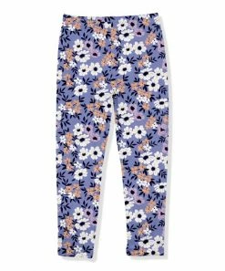 Cheap 🌟 Millie Loves Lily Purple & White Amanda Floral Fleece-Lined Leggings - Infant, Toddler & 👧 Girls For Kids 💯