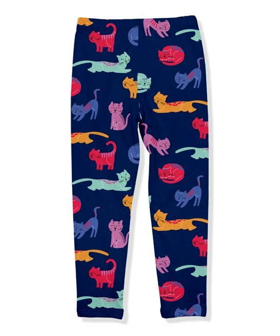 Hot Sale β Millie Loves Lily Navy & Orange Kitty Cats Fleece-Lined Leggings - Infant, Toddler & π§ Girls For Kids π 3 Hot Sale β Millie Loves Lily Navy & Orange Kitty Cats Fleece-Lined Leggings - Infant, Toddler & π§ Girls For Kids π - Image 3