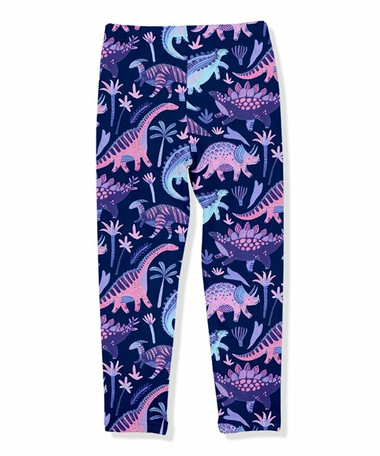 Outlet π Millie Loves Lily Navy & Purple Boho Dino Fleece-Lined Leggings - Infant, Toddler & π§ Girls For Kids π₯ 3 Outlet π Millie Loves Lily Navy & Purple Boho Dino Fleece-Lined Leggings - Infant, Toddler & π§ Girls For Kids π₯ - Image 3