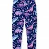 Outlet 🌟 Millie Loves Lily Navy & Purple Boho Dino Fleece-Lined Leggings - Infant, Toddler & 👧 Girls For Kids 🔥