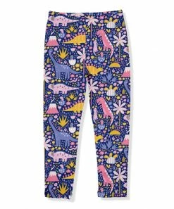 Cheap 😉 Millie Loves Lily Navy & Purple Dino Jane Fleece-Lined Leggings - Infant, Toddler & 👧 Girls For Kids 👏