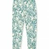 Best Pirce 🔔 Millie Loves Lily Nile Blue & Cream Floral Swirl Fleece-Lined Leggings - Infant, Toddler & 👧 Girls For Kids 🎁