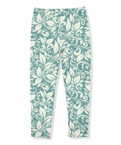 Best Pirce 🔔 Millie Loves Lily Nile Blue & Cream Floral Swirl Fleece-Lined Leggings - Infant, Toddler & 👧 Girls For Kids 🎁