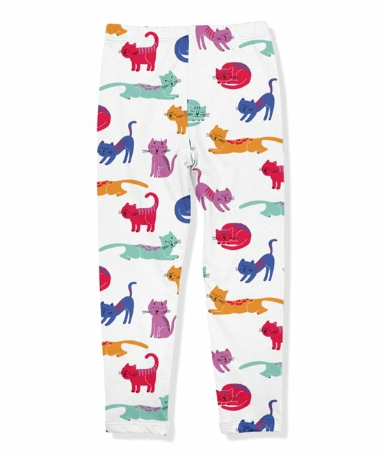 Top 10 π₯ Millie Loves Lily White & Blue Kitty Cats Fleece-Lined Leggings - Infant, Toddler & π§ Girls For Kids β€οΈ 3 Top 10 π₯ Millie Loves Lily White & Blue Kitty Cats Fleece-Lined Leggings - Infant, Toddler & π§ Girls For Kids β€οΈ - Image 3