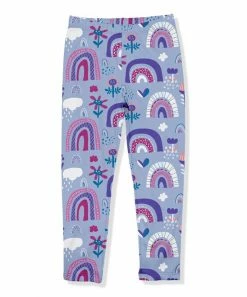 Cheapest 🥰 Millie Loves Lily Periwinkle & White Rainbow Fleece-Lined Leggings - Infant, Toddler & 👧 Girls For Kids 👏