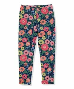 Outlet 🎉 Millie Loves Lily Navy & Pink Floral Fleece-Lined Leggings - Infant, Toddler & 👧 Girls For Kids ⌛