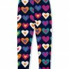 Best Pirce 👍 Millie Loves Lily Dark Navy & Pink Graphic Hearts Fleece-Lined Leggings - Infant, Toddler & 👧 Girls For Kids 🔔
