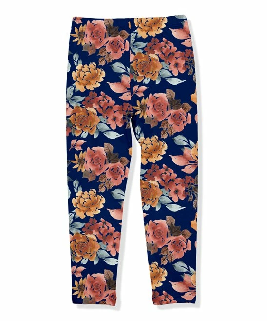 Outlet π Millie Loves Lily Navy & Rust Floral Fleece-Lined Leggings - Infant, Toddler & π§ Girls For Kids β 3 Outlet π Millie Loves Lily Navy & Rust Floral Fleece-Lined Leggings - Infant, Toddler & π§ Girls For Kids β - Image 3