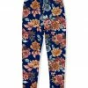 Outlet 🎉 Millie Loves Lily Navy & Rust Floral Fleece-Lined Leggings - Infant, Toddler & 👧 Girls For Kids ⌛