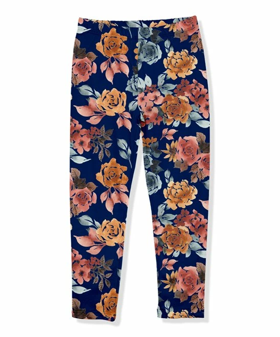 Outlet π Millie Loves Lily Navy & Rust Floral Fleece-Lined Leggings - Infant, Toddler & π§ Girls For Kids β 1 Outlet π Millie Loves Lily Navy & Rust Floral Fleece-Lined Leggings - Infant, Toddler & π§ Girls For Kids β