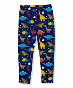 Brand new 😀 Millie Loves Lily Navy & Yellow Dino Dig Fleece-Lined Leggings - Infant, Toddler & 👧 Girls For Kids ✨