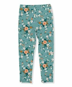 Deals 💯 Millie Loves Lily Nile Blue & White Floral Garden Fleece-Lined Leggings - Infant, Toddler & 👧 Girls For Kids 🔔 -Little Millie-shop zu111033112 alt 2 tm1669758791