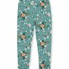 Deals 💯 Millie Loves Lily Nile Blue & White Floral Garden Fleece-Lined Leggings - Infant, Toddler & 👧 Girls For Kids 🔔