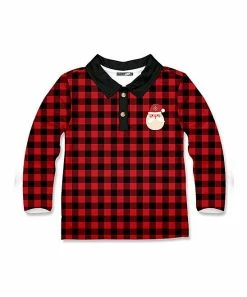 Best reviews of 🌟 Millie & Maxx Black & Red Gingham Santa Long-Sleeve Polo - Toddler & Boys For Kids 😉