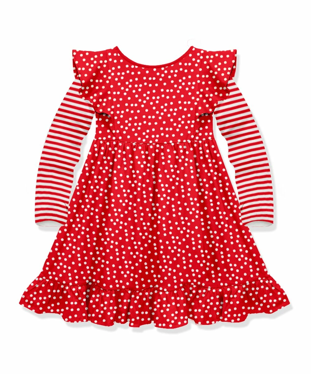 Best deal π Millie Loves Lily Red Dot π Christmas Tree Car Ruffle Angel-Sleeve π Dress - π§ Girls For Kids π₯° 2 Best deal π Millie Loves Lily Red Dot π Christmas Tree Car Ruffle Angel-Sleeve π Dress - π§ Girls For Kids π₯° - Image 2