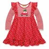 Best deal 🎉 Millie Loves Lily Red Dot 🎄 Christmas Tree Car Ruffle Angel-Sleeve 👗 Dress - 👧 Girls For Kids 🥰