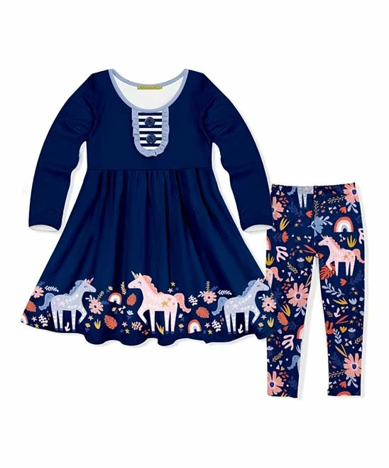 Coupon π₯° Millie Loves Lily Navy Daydream Unicorn Button-Accent A-Line π Dress & Leggings - π§ Girls For Kids π 1 Coupon π₯° Millie Loves Lily Navy Daydream Unicorn Button-Accent A-Line π Dress & Leggings - π§ Girls For Kids π