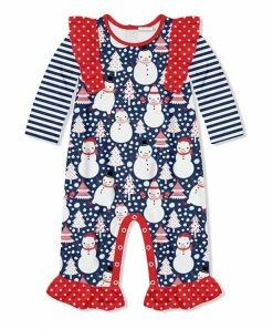 Best reviews of ❤️ Little Millie Dusty Navy Snowman Ruffle Playsuit - Toddler For Kids ⌛