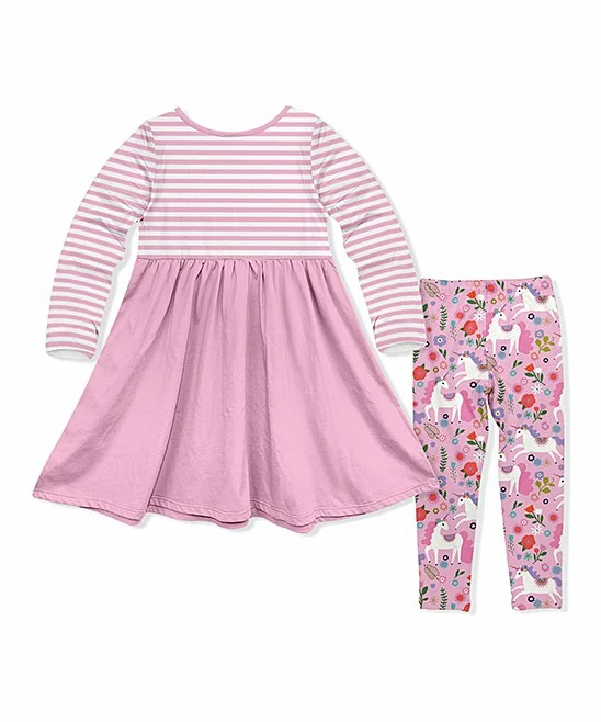 New π― Millie Loves Lily Pink Darling Unicorn Button-Front A-Line π Dress & Leggings - Toddler & π§ Girls For Kids π₯ 2 New π― Millie Loves Lily Pink Darling Unicorn Button-Front A-Line π Dress & Leggings - Toddler & π§ Girls For Kids π₯ - Image 2