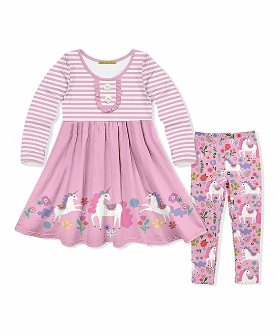 New π― Millie Loves Lily Pink Darling Unicorn Button-Front A-Line π Dress & Leggings - Toddler & π§ Girls For Kids π₯ 1 New π― Millie Loves Lily Pink Darling Unicorn Button-Front A-Line π Dress & Leggings - Toddler & π§ Girls For Kids π₯