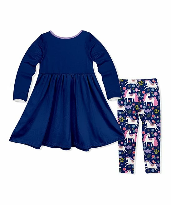 Deals π Millie Loves Lily Navy Darling Unicorn Button-Front A-Line π Dress & Leggings - Toddler & π§ Girls For Kids π 2 Deals π Millie Loves Lily Navy Darling Unicorn Button-Front A-Line π Dress & Leggings - Toddler & π§ Girls For Kids π - Image 2
