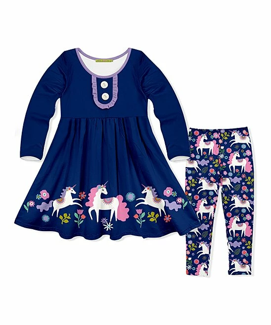 Deals π Millie Loves Lily Navy Darling Unicorn Button-Front A-Line π Dress & Leggings - Toddler & π§ Girls For Kids π 1 Deals π Millie Loves Lily Navy Darling Unicorn Button-Front A-Line π Dress & Leggings - Toddler & π§ Girls For Kids π