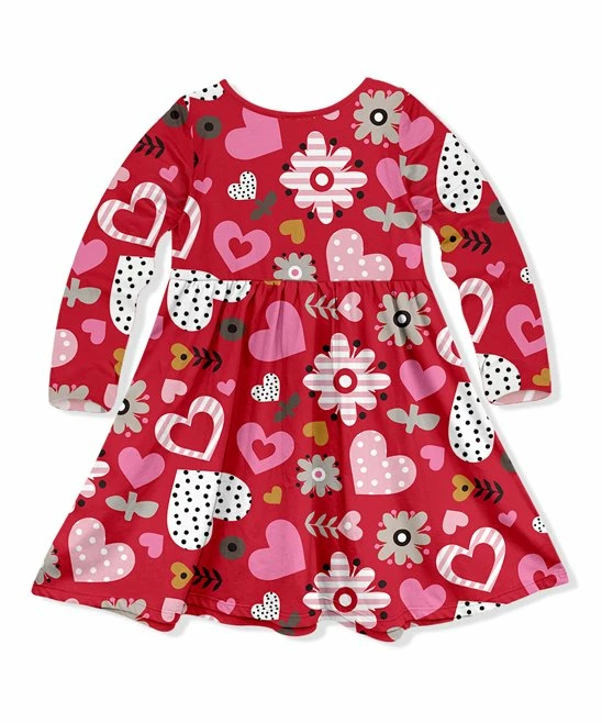 Budget π Millie Loves Lily Pink & Red Harper's Heart Button-Front A-Line π Dress - Toddler & π§ Girls For Kids βοΈ 3 Budget π Millie Loves Lily Pink & Red Harper's Heart Button-Front A-Line π Dress - Toddler & π§ Girls For Kids βοΈ - Image 3