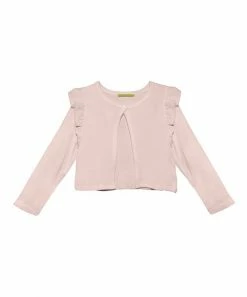 Buy 🧨 Simply Millie By Millie Loves Lily Pink Ruffle-Shoulder Cropped Cardigan - 👧 Girls For Kids 😉