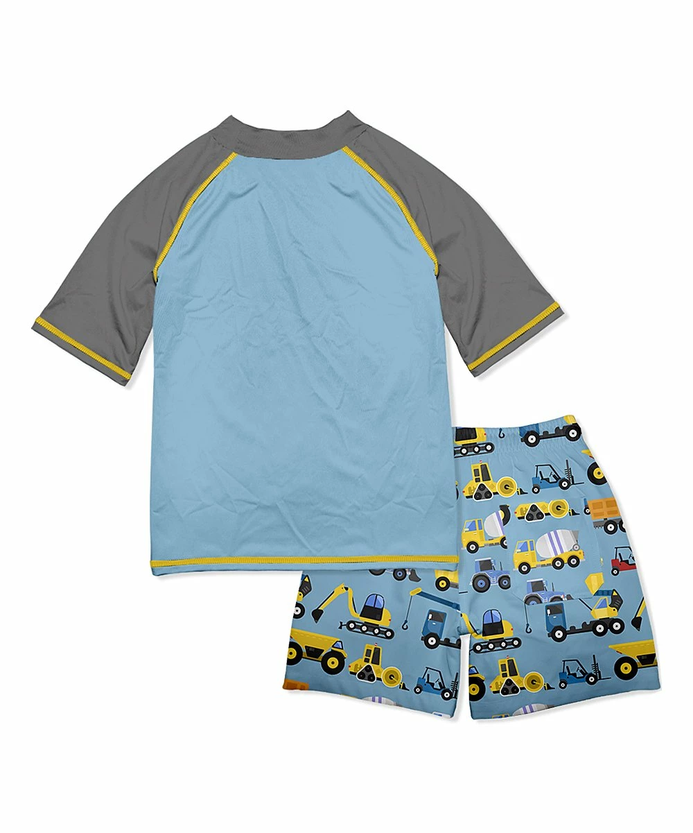 Best reviews of π€© Millie & Maxx Gray & Blue Construction Truck Short-Sleeve Rashguard Set - Infant, Toddler & Boys For Kids π€© 2 Best reviews of π€© Millie & Maxx Gray & Blue Construction Truck Short-Sleeve Rashguard Set - Infant, Toddler & Boys For Kids π€© - Image 2