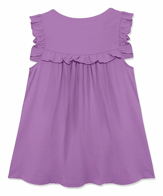 Discount π₯ Simply Millie By Millie Loves Lily Purple Ruffle-Accent Babydoll Tank - Toddler & π§ Girls For Kids π 2 Discount π₯ Simply Millie By Millie Loves Lily Purple Ruffle-Accent Babydoll Tank - Toddler & π§ Girls For Kids π - Image 2