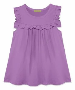 Discount 🔥 Simply Millie By Millie Loves Lily Purple Ruffle-Accent Babydoll Tank - Toddler & 👧 Girls For Kids 😀
