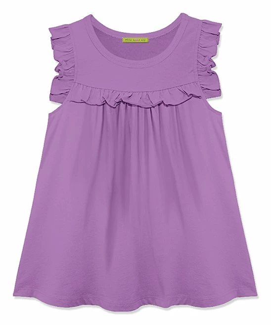 Discount π₯ Simply Millie By Millie Loves Lily Purple Ruffle-Accent Babydoll Tank - Toddler & π§ Girls For Kids π 1 Discount π₯ Simply Millie By Millie Loves Lily Purple Ruffle-Accent Babydoll Tank - Toddler & π§ Girls For Kids π