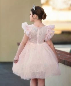 Promo 😍 Trish Scully Child Sparkle Pink Angel-Sleeve Milly A-Line 👗 Dress - Toddler & 👧 Girls For Kids 🥰 -Little Millie-shop zu93300190 alt 2 tm1615849583