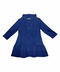 Little Millie-shop 7 Flash Sale 🎉 Millie Loves Lily Navy Button-Up Hooded Swing 🧥 Coat - Toddler & 👧 Girls For Kids 🤩