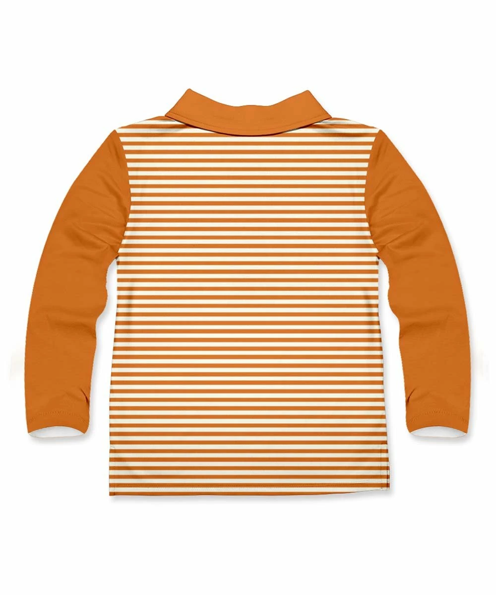 Outlet π₯ Millie & Maxx Orange & Cream Stripe Turkey Polo - Toddler & Boys For Kids π₯ 2 Outlet π₯ Millie & Maxx Orange & Cream Stripe Turkey Polo - Toddler & Boys For Kids π₯ - Image 2