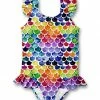 Best reviews of 😍 Millie Loves Lily Purple Multicolor Mermaid Scales Ruffle-Trim One-Piece - Toddler & 👧 Girls For Kids 🧨